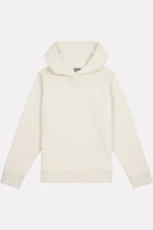 New Balance White Small Boys Brush Back Logo Hoodie 15