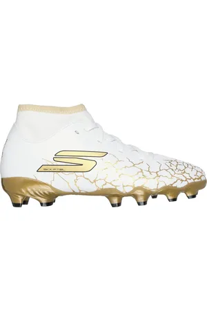 Skechers White White / Gold Younger Kids Firm Ground High Football Boots AU 11 (EU 28.5)