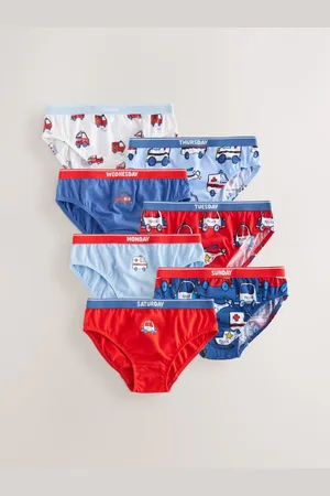 Next Red/Blue Emergency Vehicles 100% Cotton Briefs 7 Pack (1.5-10yrs) 3