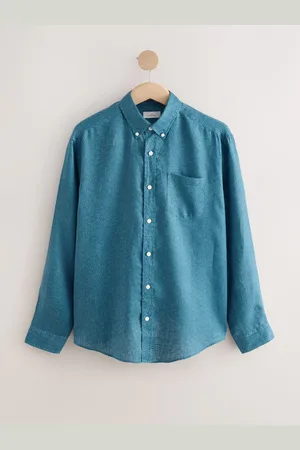 Next Signature Printed Long Sleeve 100% Linen Shirt XL