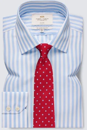 Hawes & Curtis Bold Stripe 100% Cotton Shirt AU 39 Regular