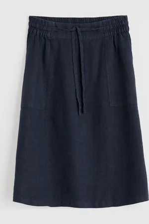 Seasalt Cornwall Pepper Moth 100% Linen Skirt AU 16