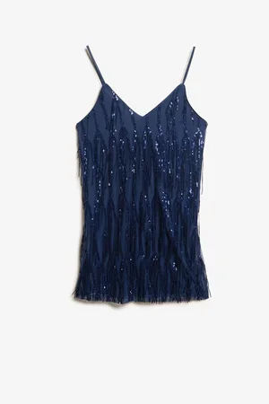Superdry Fringe V-Neck Cami Mini Dress AU 16