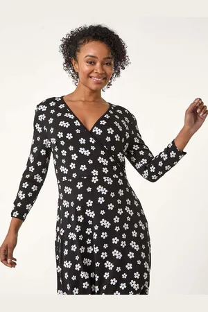 Roman Petite Floral Wrap Dress AU 18