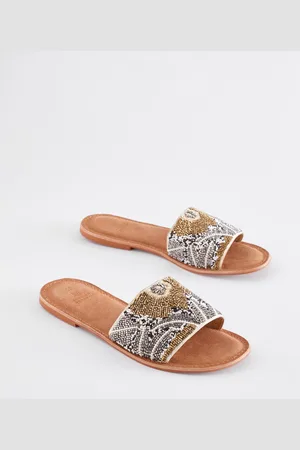 Next Metallic Forever Comfort Leather Beaded Mules AU 9 (EU 41)