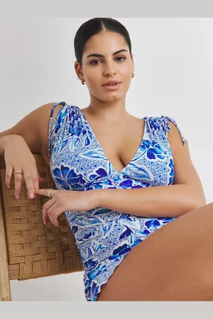 Simply Be Blue Magisculpt Cap Sleeve Swimdress 16