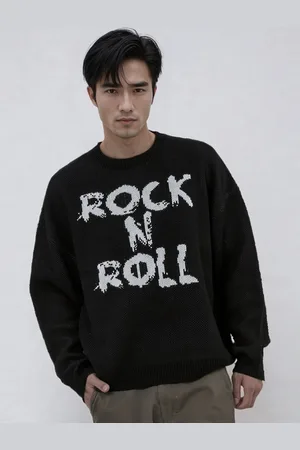 Religion Black Rock N Roll Knit Jumper xlarge