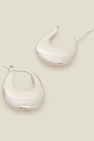 Accessorize Silver Sterling Plated Horseshoe Hoop Earrings one