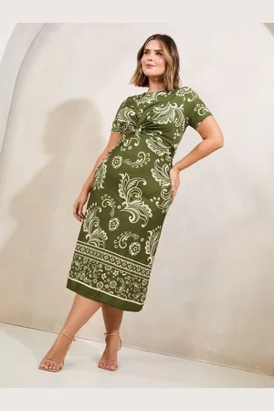 Lipsy London Curve Mixed Print Underbust Jersey Midi Dress AU 20