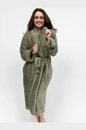 Cyberjammies Green Striped Sealskin Fleecy Dressing Gown M