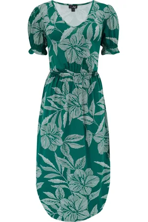 Pour Moi Jenny Puff Sleeve Jersey Midi Dress with Viscose AU 12