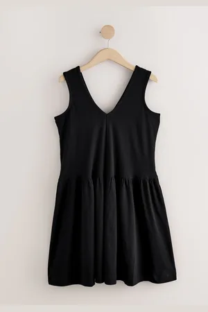 Next 100% Cotton V-Neck Jersey Mini Summer Dress AU 12 Tall