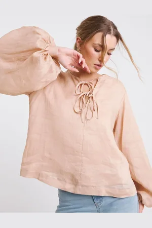 Simply Be Pink Rami Volume Sleeve Blouse AU 26