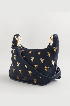 Cath Kidston Navy Suede Bow Cross-Body Bag One