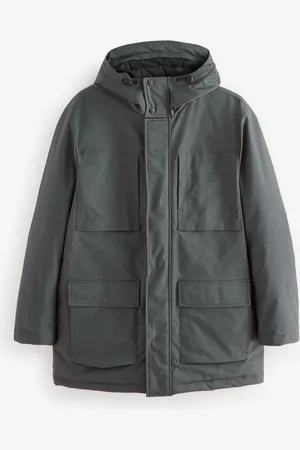 Next Charcoal Grey Shower Resistant Padded 4 Pocket Parka Coat XXL