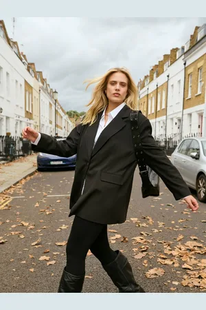 Simply Be Black Oversized Single Breasted Blazer AU 10