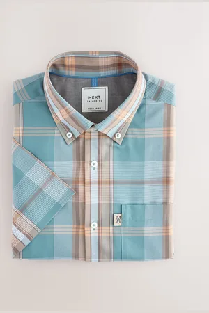 Next Regular Fit Short Sleeve Easy Iron Button Down Oxford Shirt XL