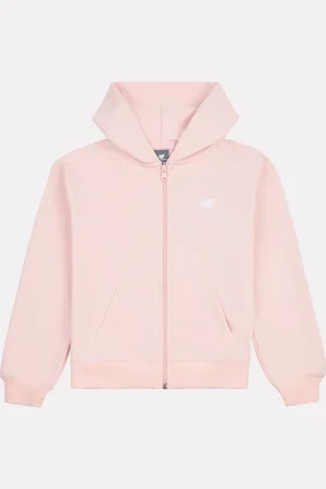 New Balance Pink/white Kids French Terry Small Logo Hoodie 8
