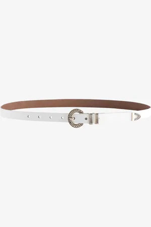 Next White Leather Skinny Western Belt L