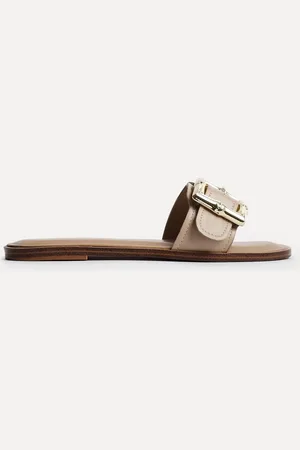 Linzi Natural Tyla Flat Sandals With Buckle AU 5 (EU 36)