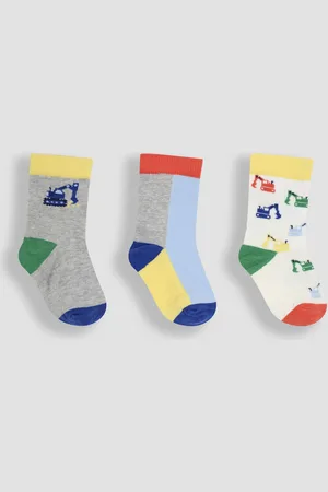 JoJo Maman Bébé Blue 3-Pack Printed Socks 4
