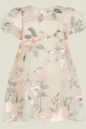 Monsoon Baby Azalea Puff Sleeve Embroidered Dress 7480cm