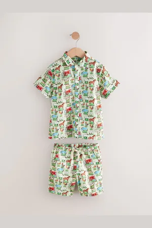 Next Linen Blend Shirt & Shorts Set (3mths-7yrs) 110116cm