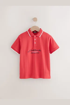 Next Textured Short Sleeve 100% Cotton Jersey Polo Shirt (3-16yrs) 15 Years (170cm)
