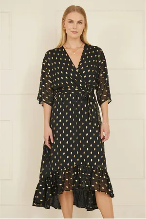 Yumi Sequin Kimono Midi Wrap Dress AU 20