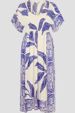 Monsoon Dina Palm Print Midi Dress XL