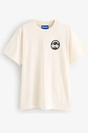 HUGO BOSS White Relaxed Fit Metallic Logo Cotton T-Shirt XS