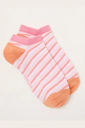 Fat Face FatFace Pink Stripe Trainer Socks One