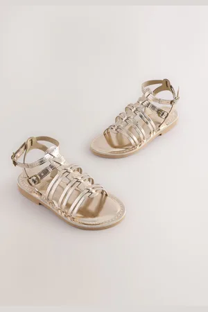 Next Gold Metallic Leather Gladiator Sandals AU 5 (EU 38)