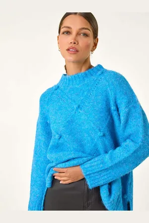 Roman Blue Boucle Diamond Stitch Jumper AU 12