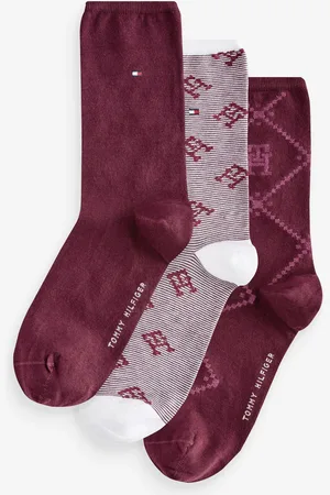 Tommy Hilfiger Womens Red Socks 3 Pack AU 2.5 (EU 35)