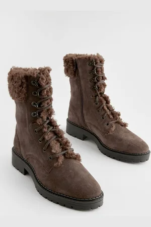 Next Chocolate Brown Standard/Wide Fit Forever Comfort Leather Lace-Up Boots AU 5.5 (EU 36)