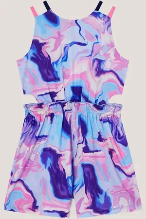 Monsoon Blue Marble Print Cut-Out Playsuit 9