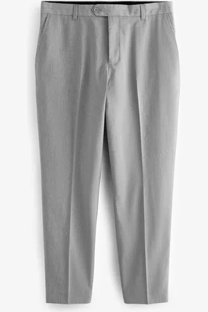 Next Light Grey Relaxed Tapered Fit Stretch Smart Trousers 40W x 31L (UK 40 R)
