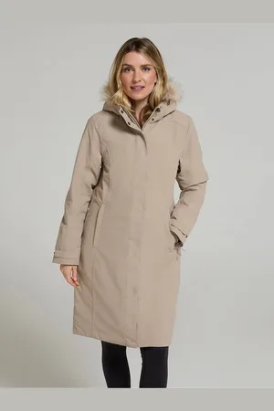 Mountain Warehouse Cream Womens Meadow Borg Lined Waterproof Jacket AU 12