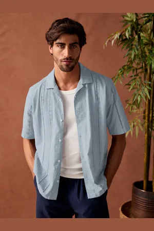Next 100% Cotton Textured Broderie Short Sleeve Shirt XXL