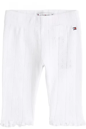Tommy Hilfiger White Essential Pointelle 100% Cotton Leggings 1.5