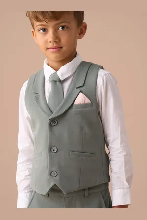 Angel & Rocket Green Benjamin Smart Textured Waistcoat Set 8 Years (128 cm)
