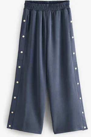 Next Navy Soft Jersey Popper Side Trousers 12 XL Tall