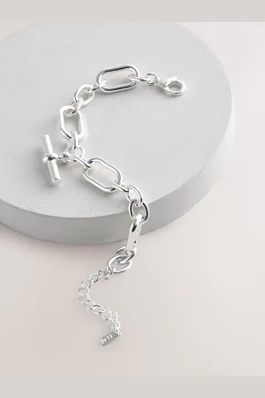 Next Silver Tone Chunky T-Bar Bracelet One
