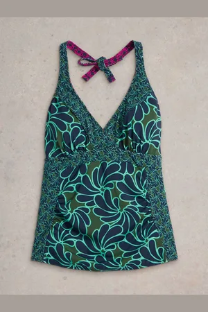 White Stuff Green Sunshine Reversible Tankini AU 16