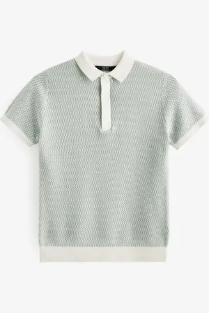 Next 100% Cotton Short Sleeve Geo Pattern Polo Shirt (3-16yrs) 4 Years (104cm)