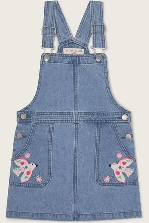 Monsoon Denim 100% Cotton Dungaree Pinafore Dress 8 Years (128 cm)