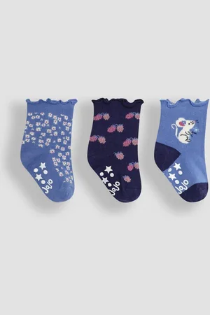 JoJo Maman Bébé Cornflower Mouse Cotton Frill Socks 3 Pack 1