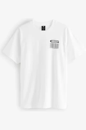 G-Star White Raw Barcode Back Print 100% Cotton T-Shirt XL
