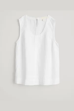 Seasalt Cornwall White Lighthouse Station Linen Vest AU 12